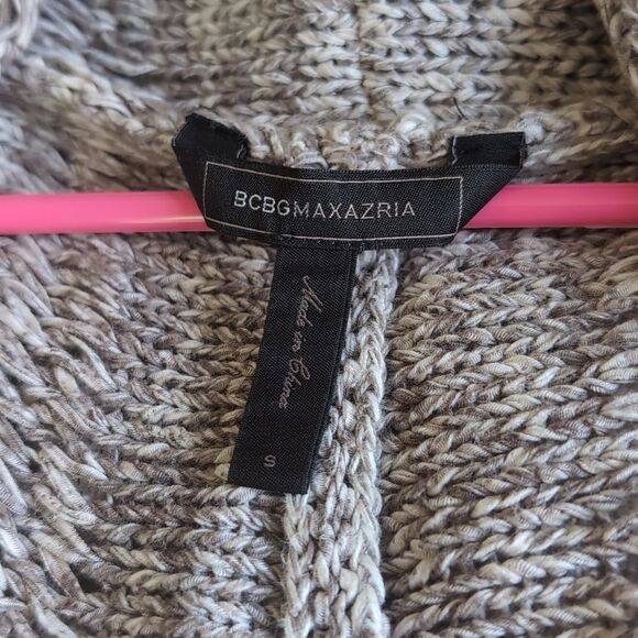 BCBGMAXAZRIA Jane Oversized Heavy Knit Sweater Cardigan Ruched Back Size S - Picture 15 of 16